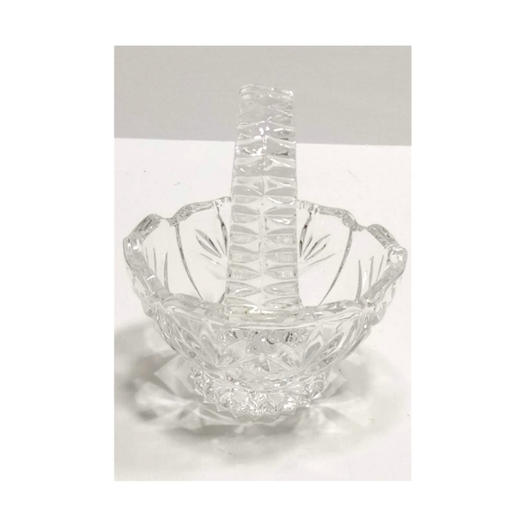 Other - Vintage Glass Decorative Mini Basket 4" x 4"